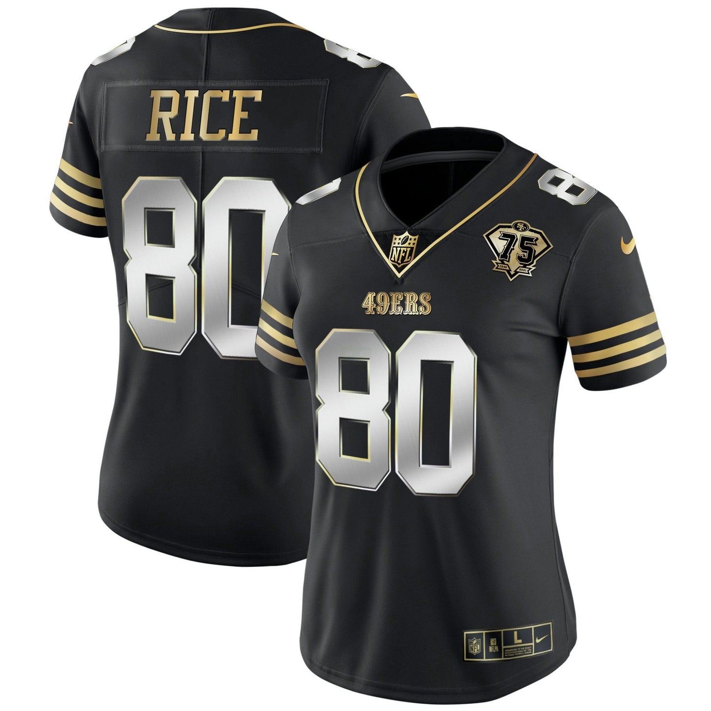 Camisa NFL Women’s 75th Anniversary Patch Vapor Dourada Jersey