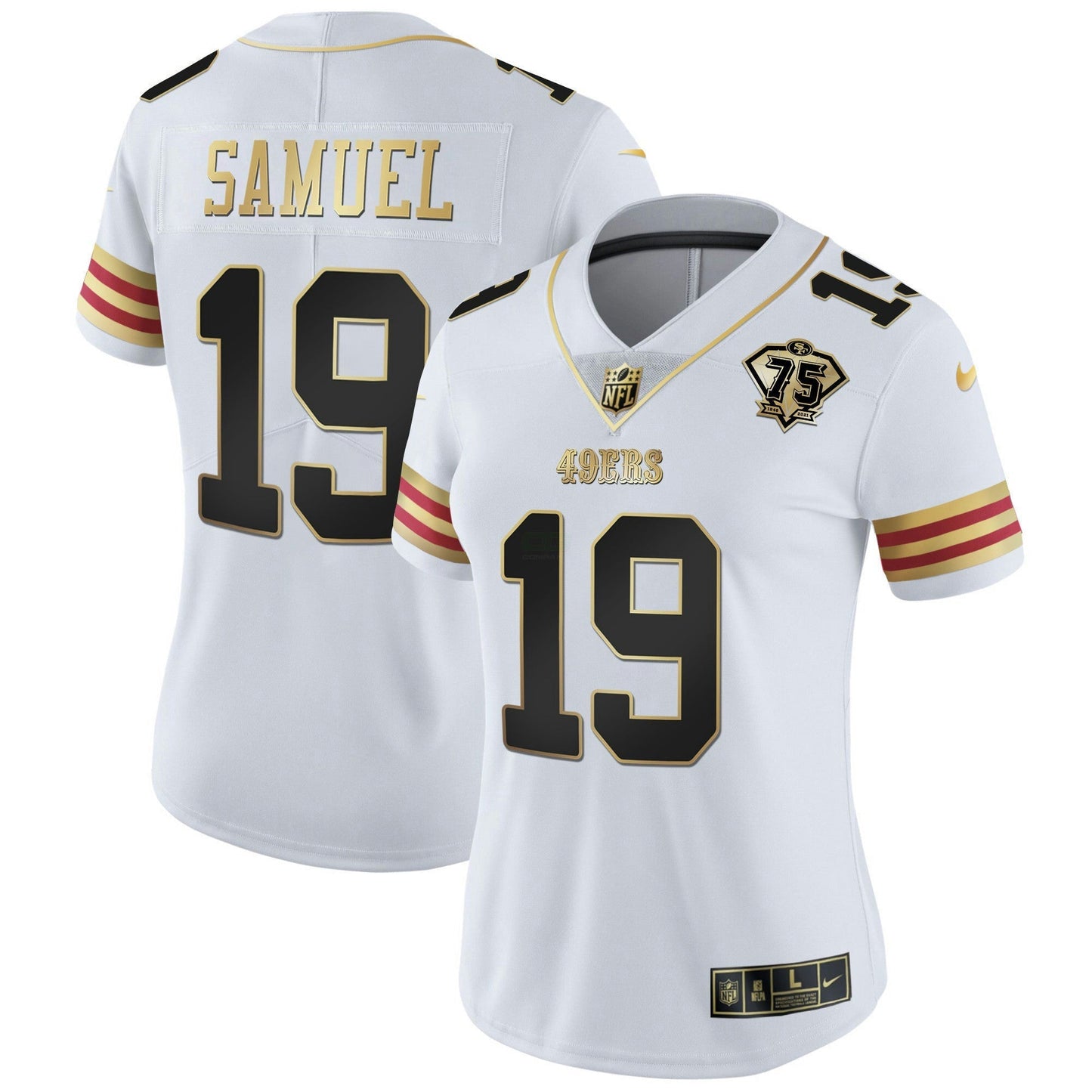 Camisa NFL Women’s 75th Anniversary Patch Vapor Dourada Jersey V2