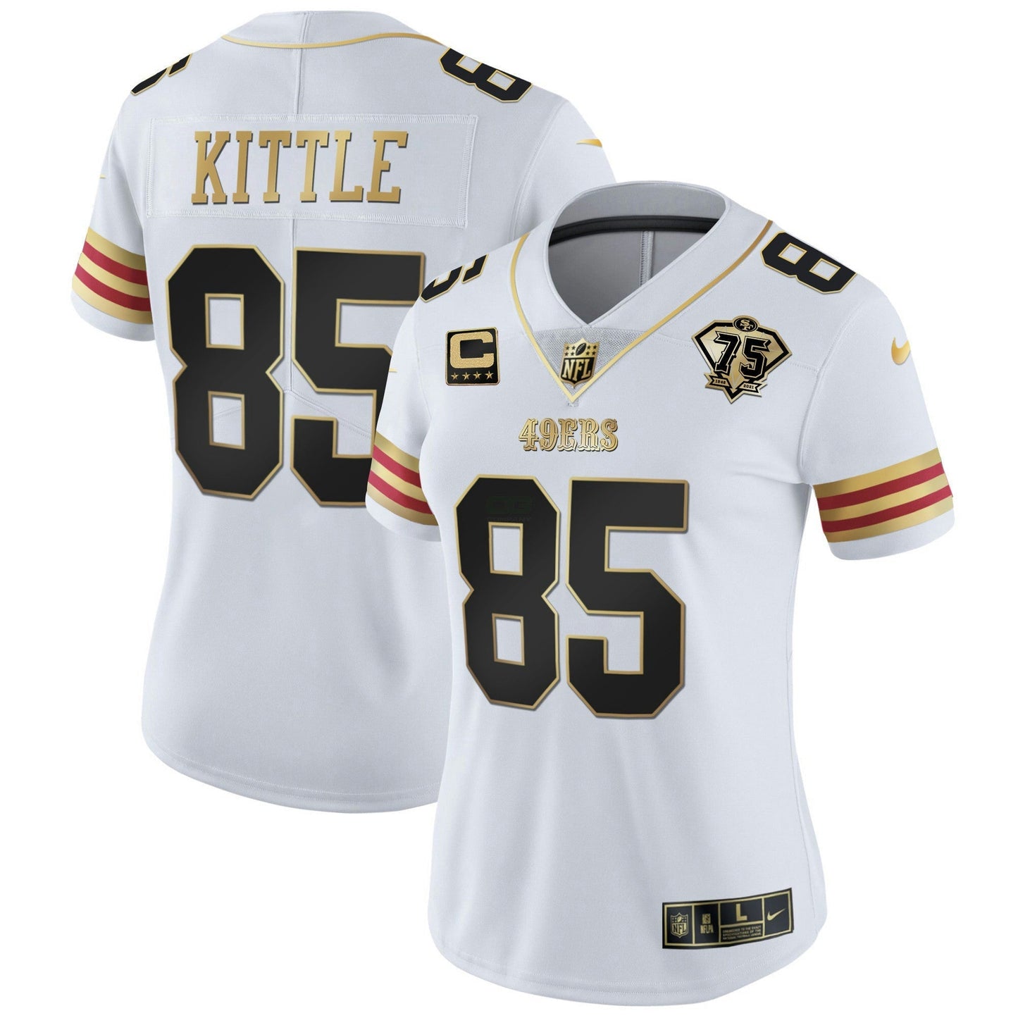 Camisa NFL Women’s 75th Anniversary Patch Vapor Dourada Jersey V2