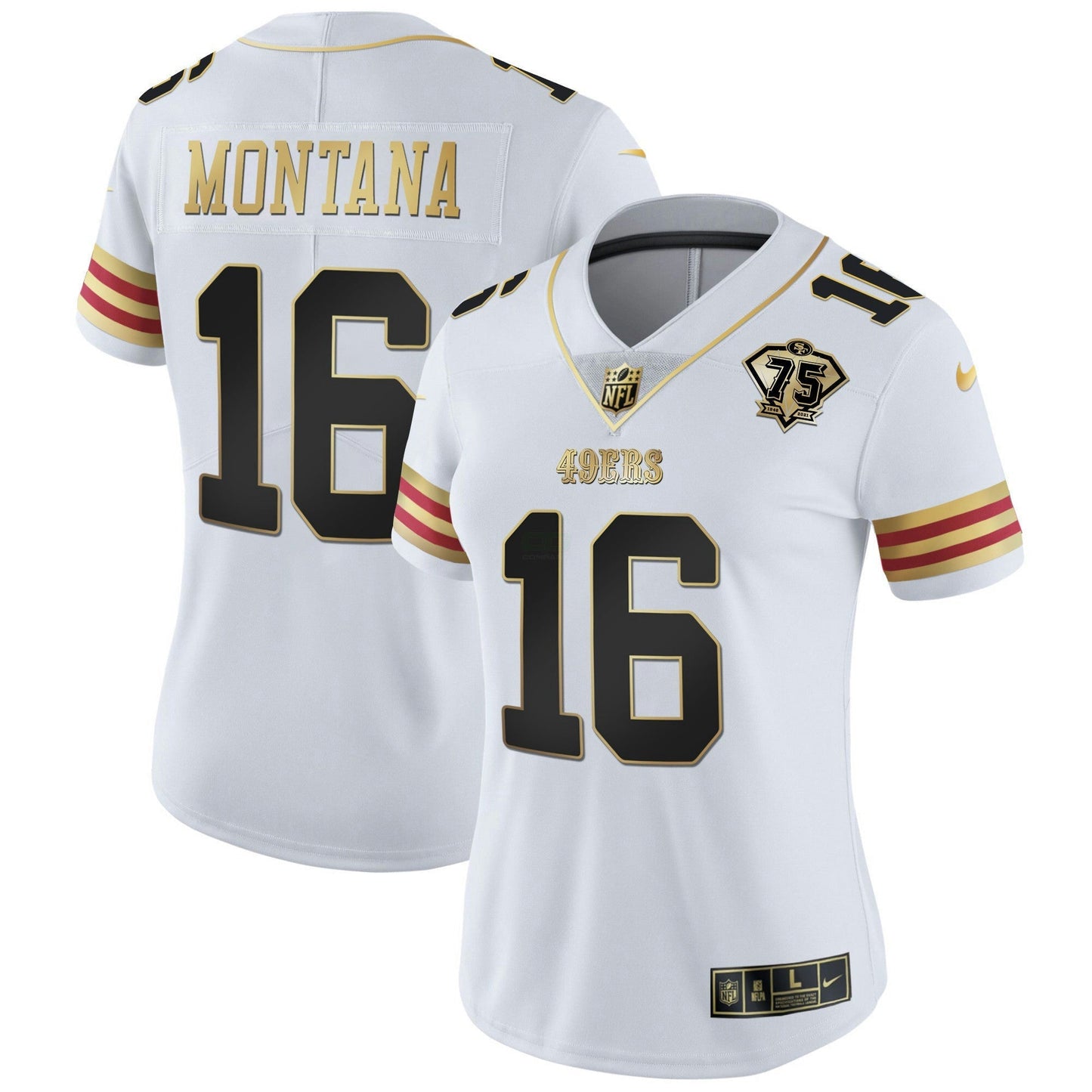 Camisa NFL Women’s 75th Anniversary Patch Vapor Dourada Jersey V2