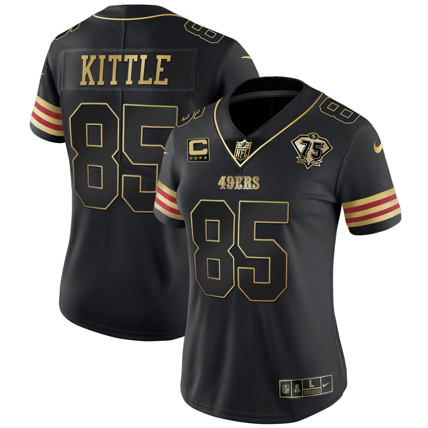 Camisa NFL Women’s 75th Anniversary Patch Vapor Dourada Jersey V2