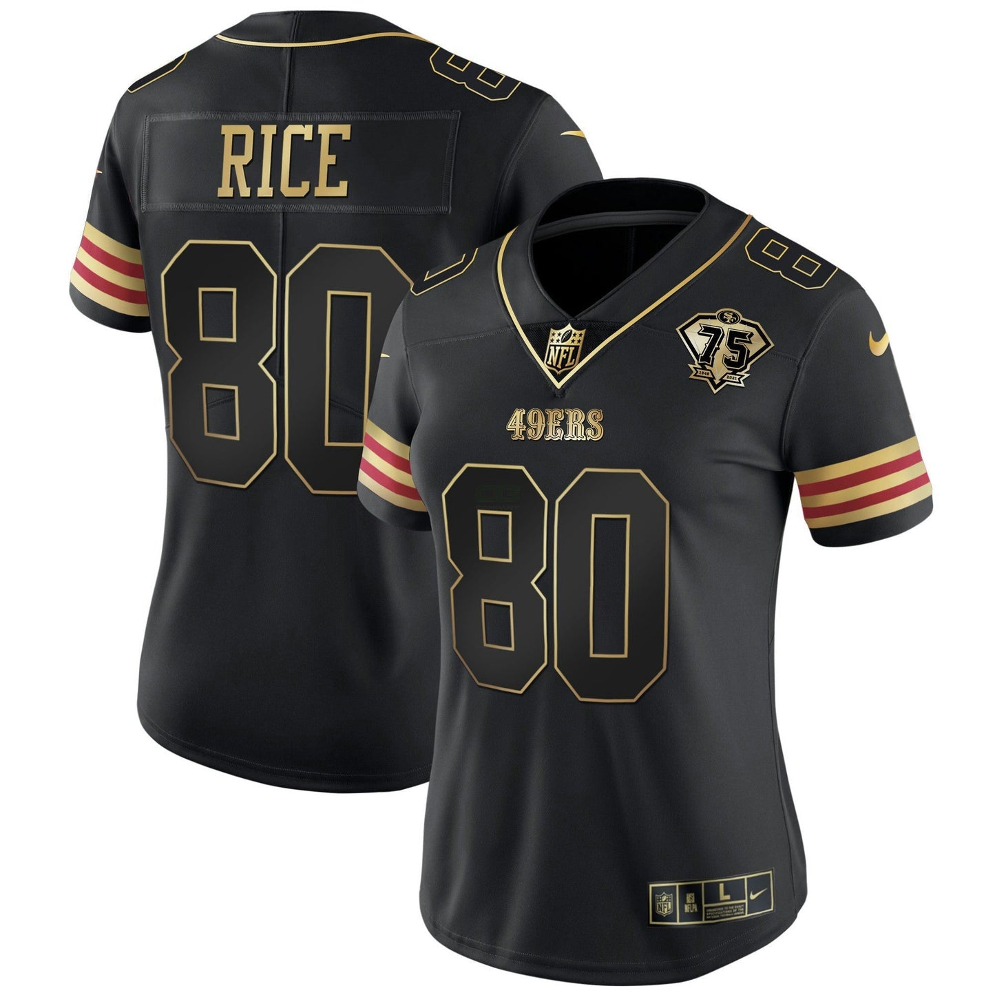 Camisa NFL Women’s 75th Anniversary Patch Vapor Dourada Jersey V2