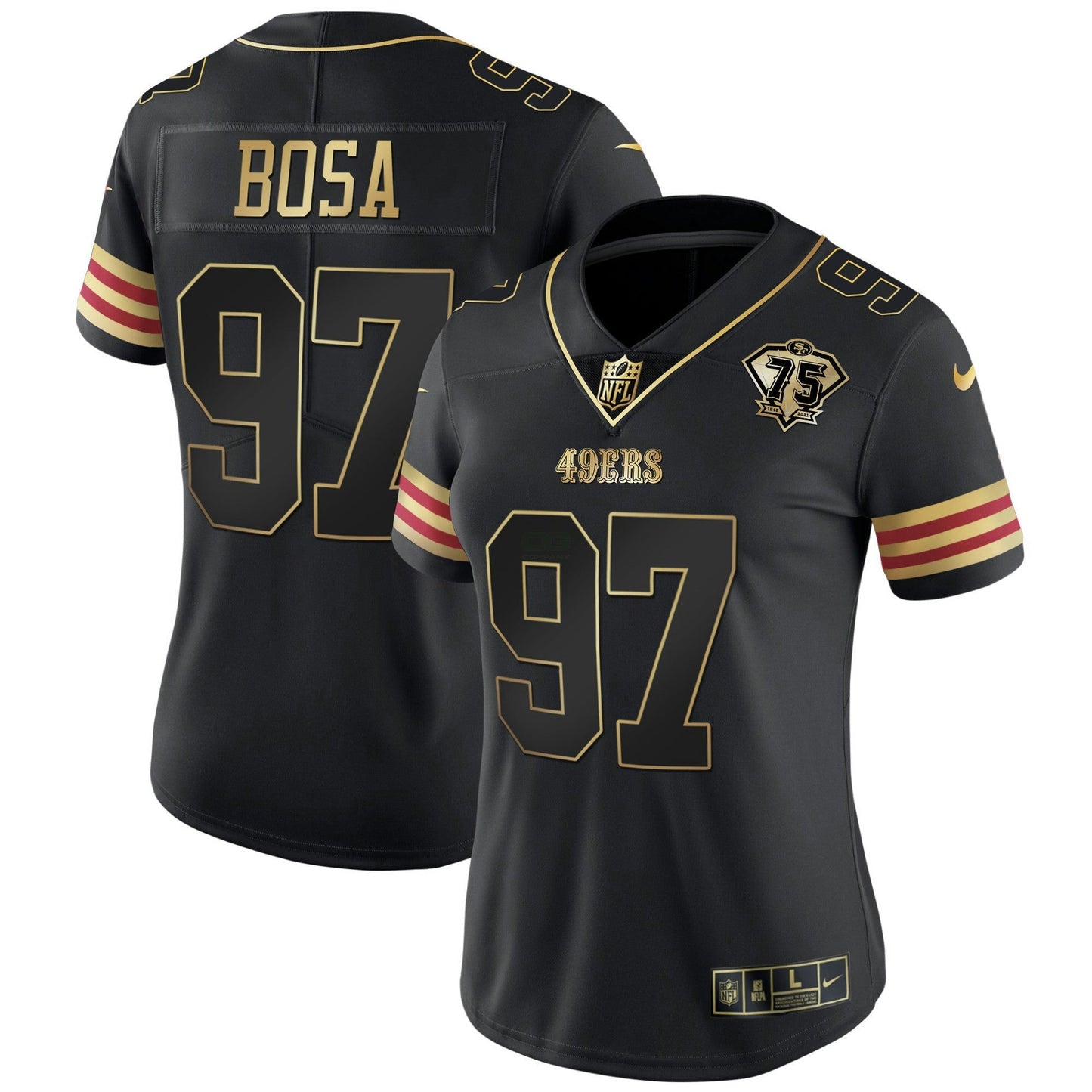 Camisa NFL Women’s 75th Anniversary Patch Vapor Dourada Jersey V2
