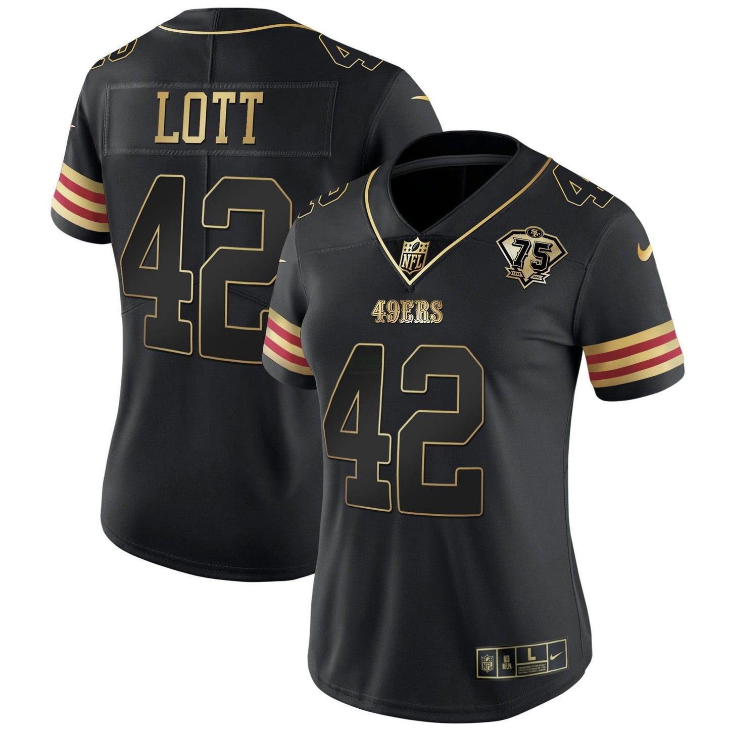 Camisa NFL Women’s 75th Anniversary Patch Vapor Dourada Jersey V2