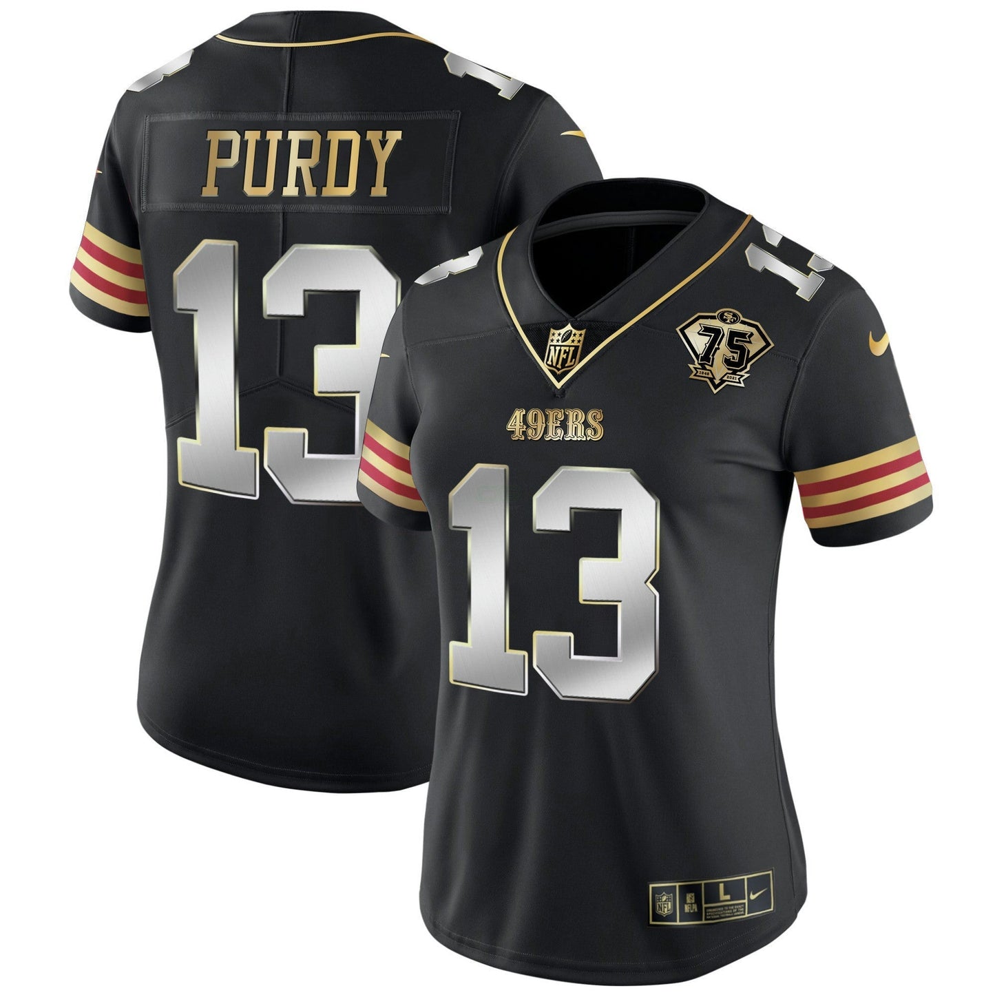 Camisa NFL Women’s 75th Anniversary Patch Vapor Dourada Jersey V2