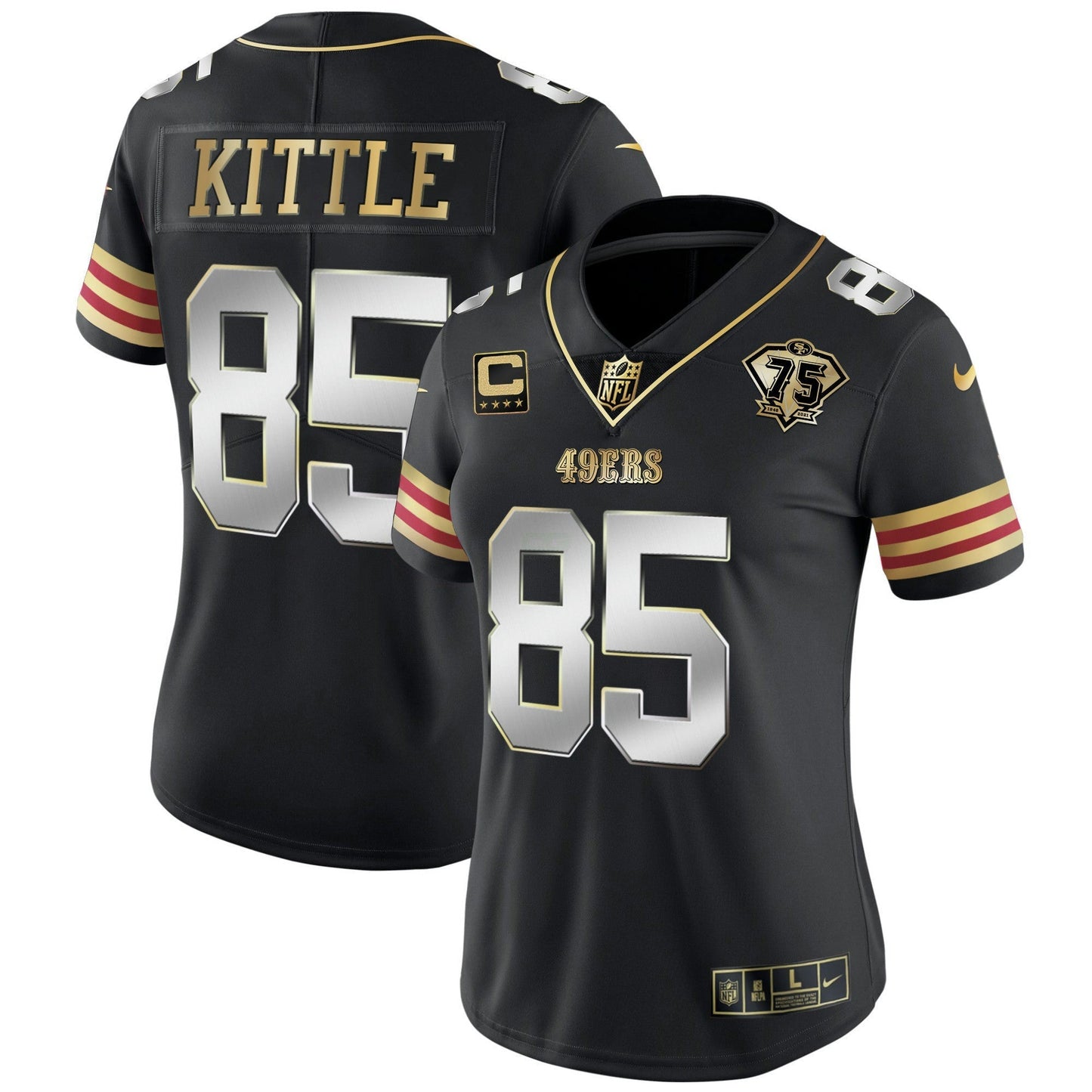 Camisa NFL Women’s 75th Anniversary Patch Vapor Dourada Jersey V2