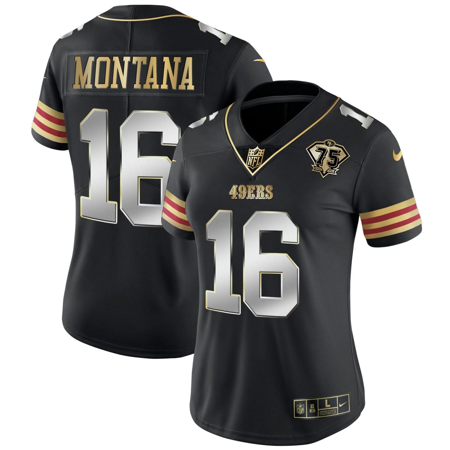 Camisa NFL Women’s 75th Anniversary Patch Vapor Dourada Jersey V2
