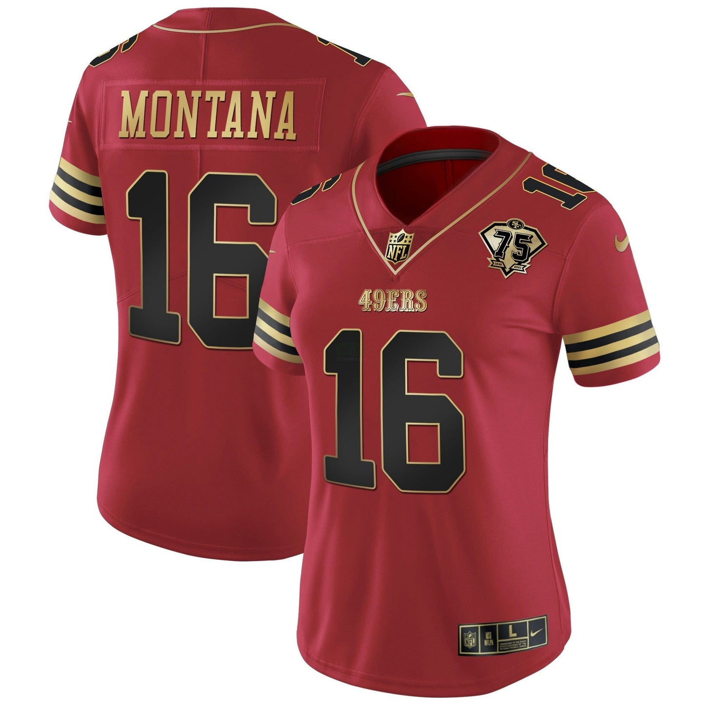Camisa NFL Women’s 75th Anniversary Patch Vapor Dourada Jersey V2