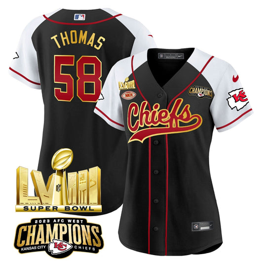 Camisa NFL Women’s AFC West Champions & Super Bowl LVIII Dourada Patch Jersey