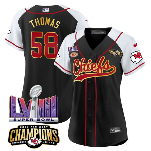 Camisa NFL Women’s AFC West Champions & Super Bowl LVIII Patch Jersey
