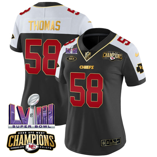 Camisa NFL Women’s AFC West Champions & Super Bowl LVIII Patch Vapor Jersey