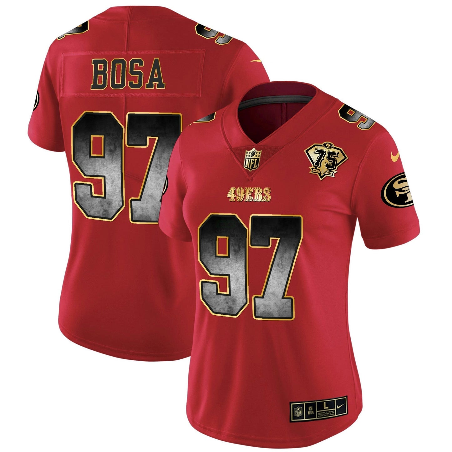 Camisa NFL San Francisco 49ers Women’s Arch Smoke Vapor Jersey