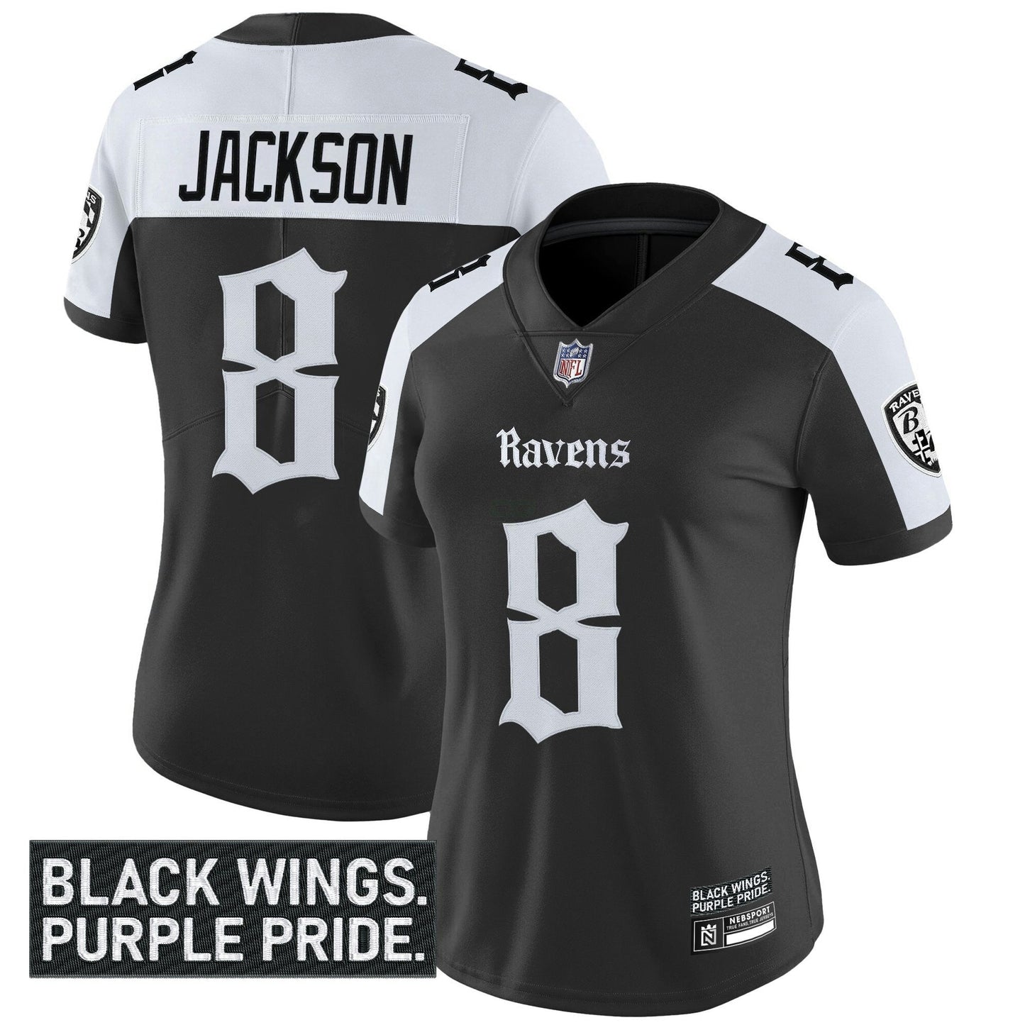 Camisa NFL Women’s Baltimore ‘Gothic Nevermore Edition’ Vapor Limited Jersey