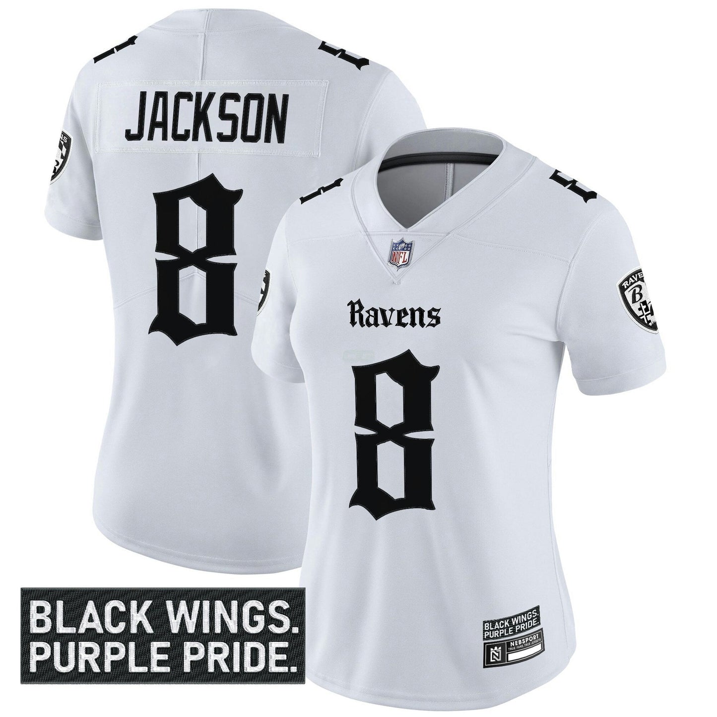 Camisa NFL Women’s Baltimore ‘Gothic Nevermore Edition’ Vapor Limited Jersey