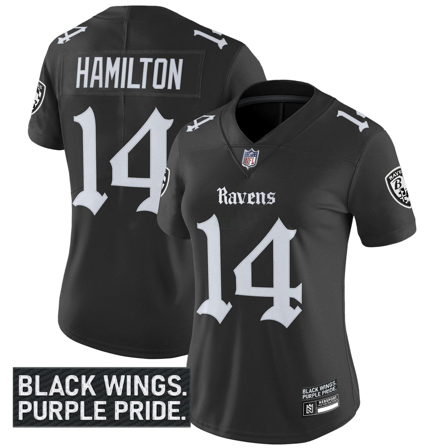 Camisa NFL Women’s Baltimore ‘Gothic Nevermore Edition’ Vapor Limited Jersey