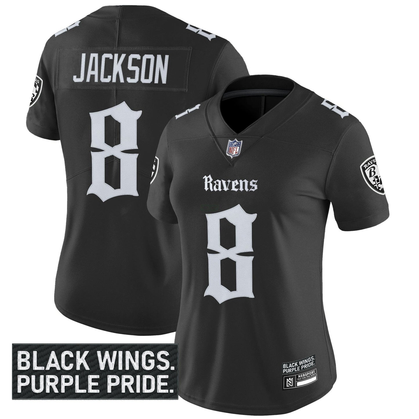 Camisa NFL Women’s Baltimore ‘Gothic Nevermore Edition’ Vapor Limited Jersey