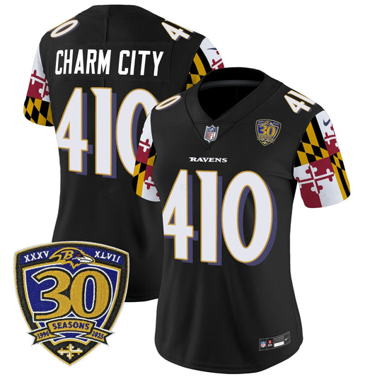Camisa NFL Women’s Baltimore ‘Maryland Flag Edition’ Vapor Limited Jersey – 30th Anniversary Patch