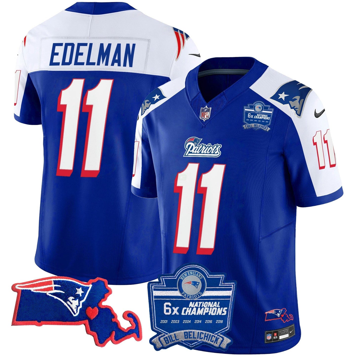 Camisa NFL Women’s Bill Belichick 6x Champions Patch Vapor Jersey