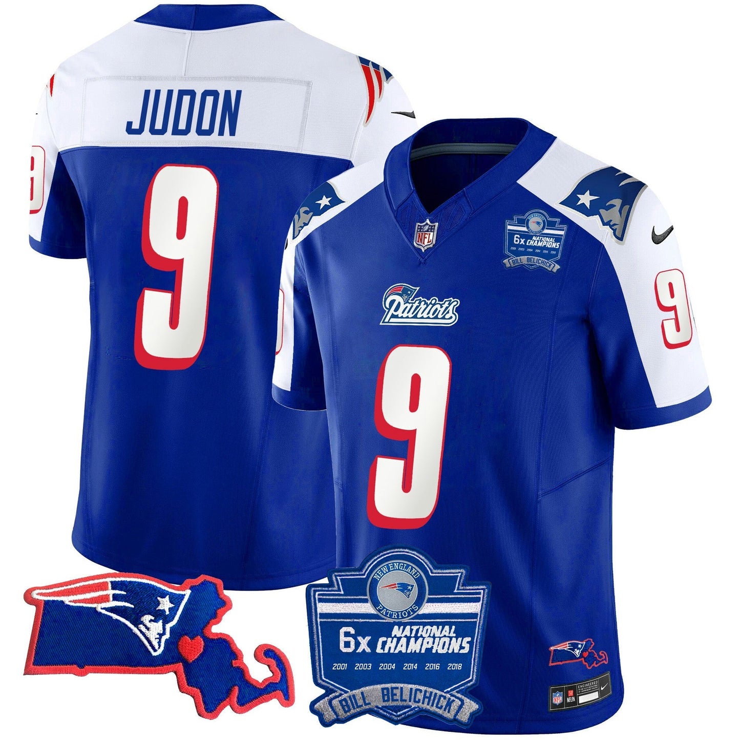 Camisa NFL Women’s Bill Belichick 6x Champions Patch Vapor Jersey