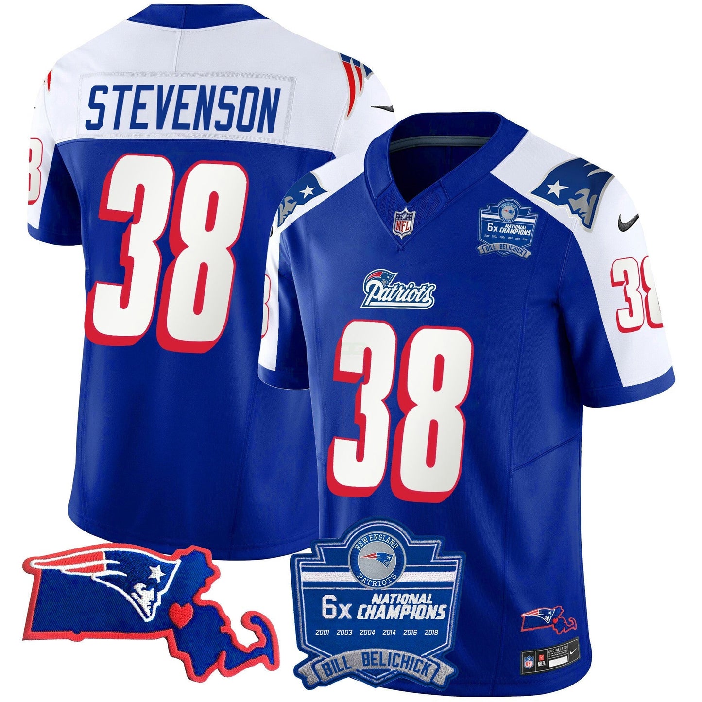 Camisa NFL Women’s Bill Belichick 6x Champions Patch Vapor Jersey