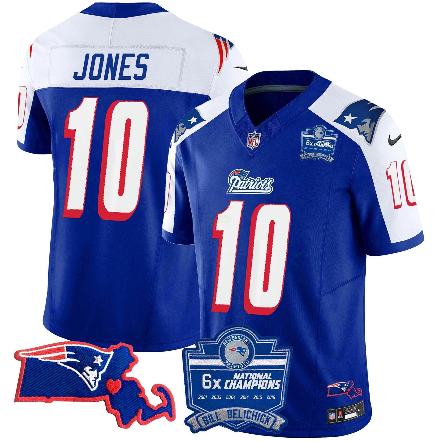 Camisa NFL Women’s Bill Belichick 6x Champions Patch Vapor Jersey