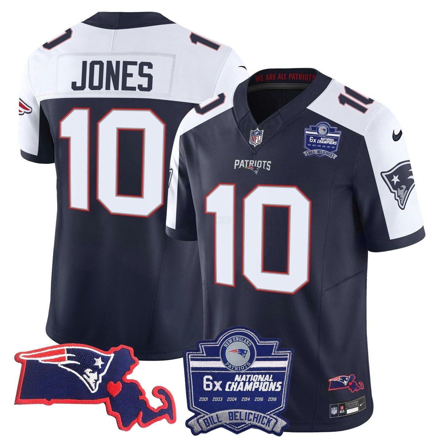 Camisa NFL Women’s Bill Belichick 6x Champions Patch Vapor Jersey