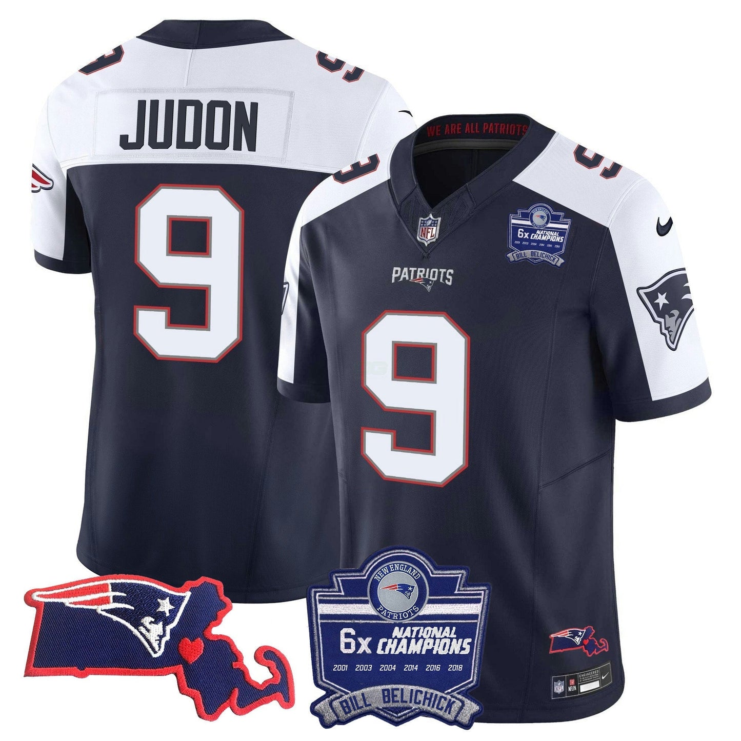 Camisa NFL Women’s Bill Belichick 6x Champions Patch Vapor Jersey