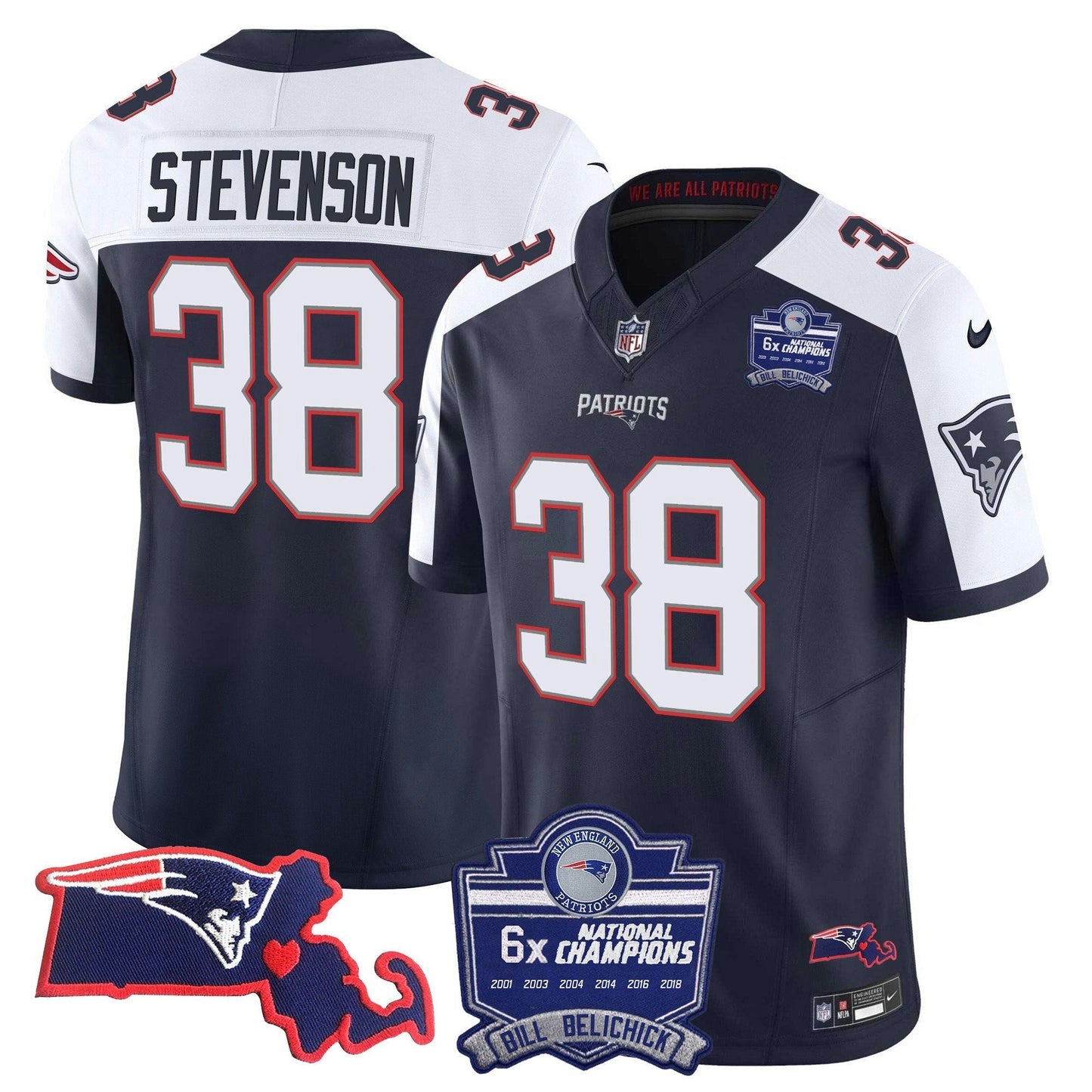 Camisa NFL Women’s Bill Belichick 6x Champions Patch Vapor Jersey