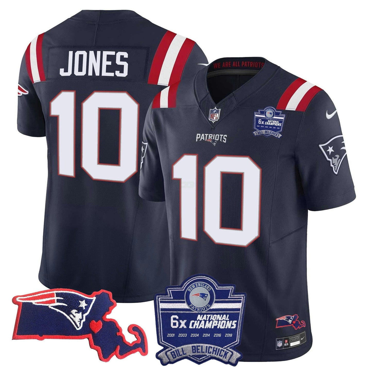 Camisa NFL Women’s Bill Belichick 6x Champions Patch Vapor Jersey