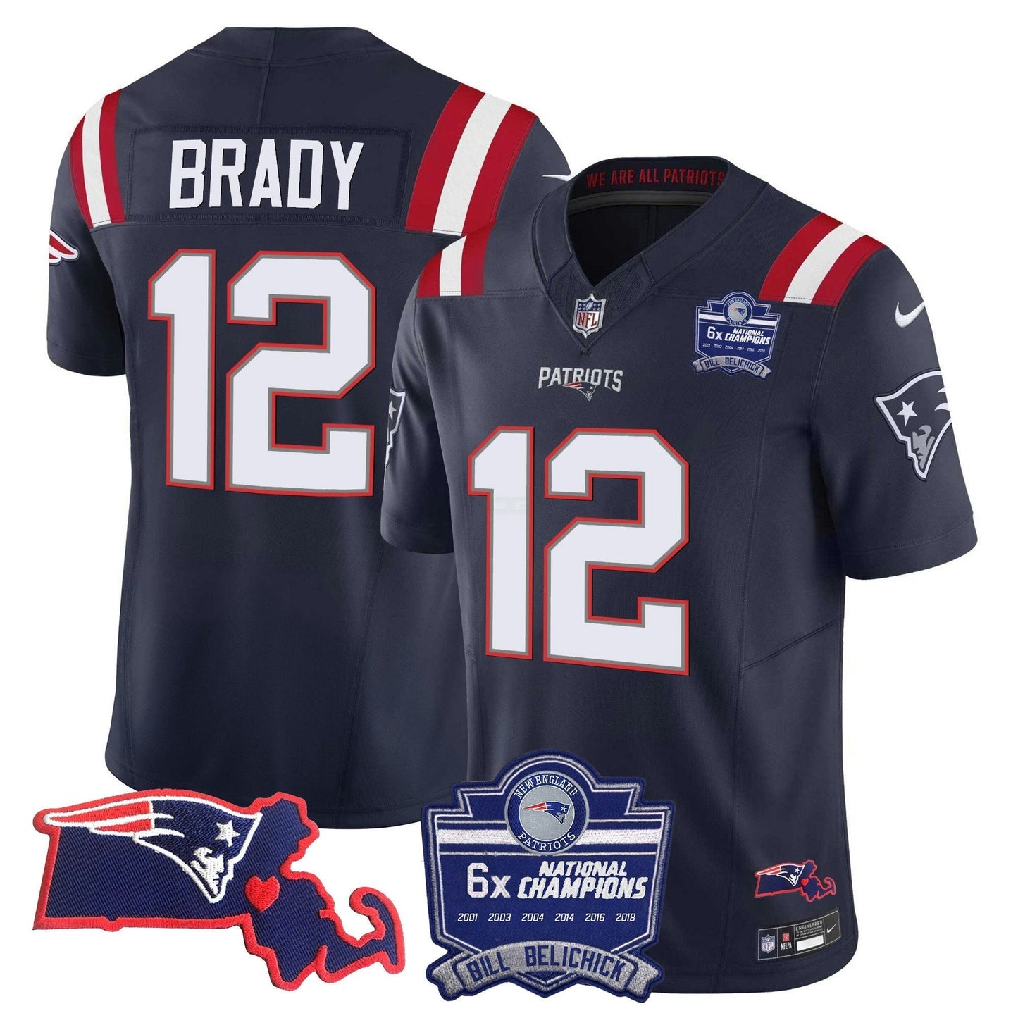 Camisa NFL Women’s Bill Belichick 6x Champions Patch Vapor Jersey