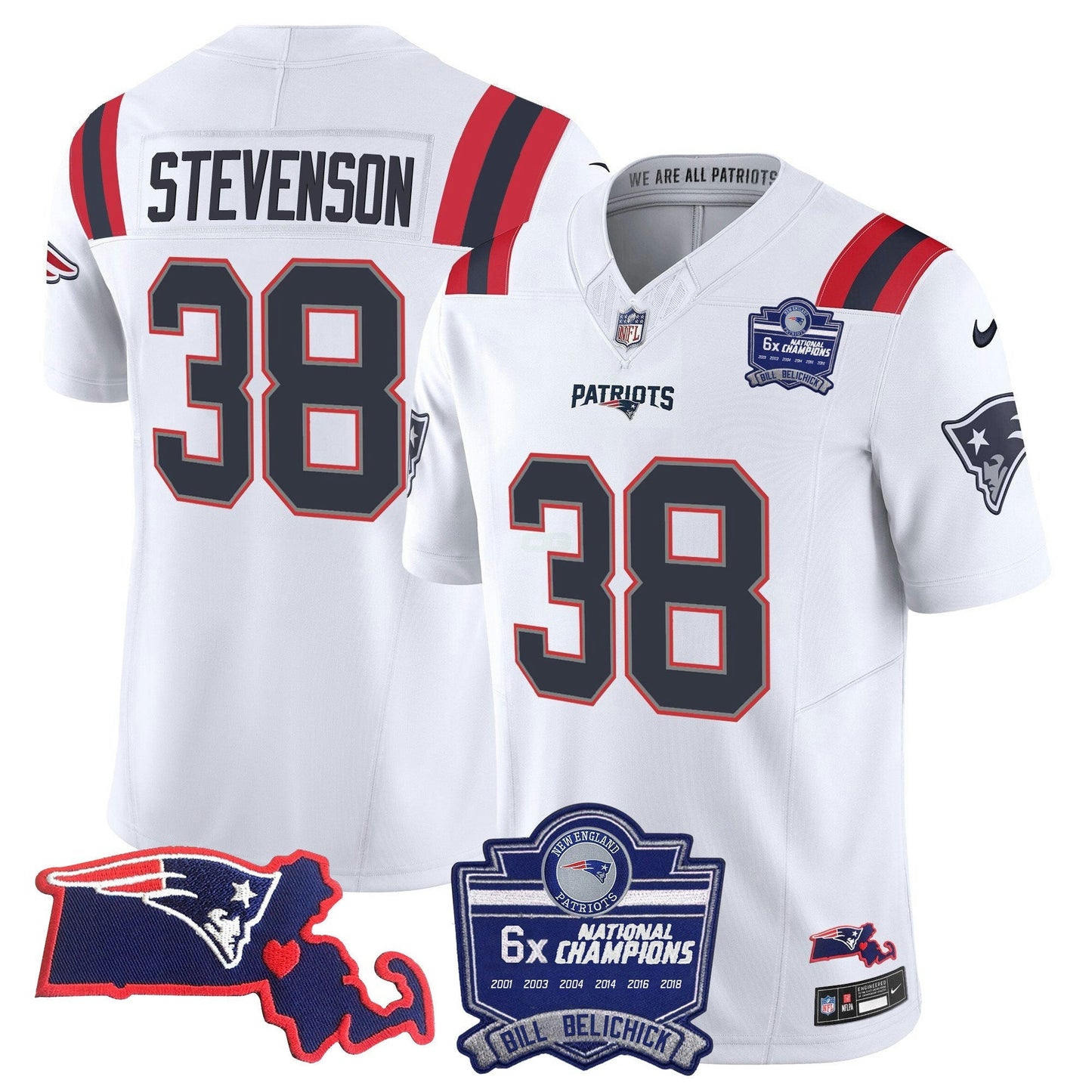 Camisa NFL Women’s Bill Belichick 6x Champions Patch Vapor Jersey