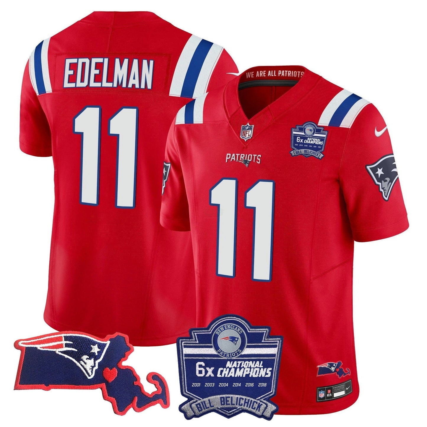 Camisa NFL Women’s Bill Belichick 6x Champions Patch Vapor Jersey