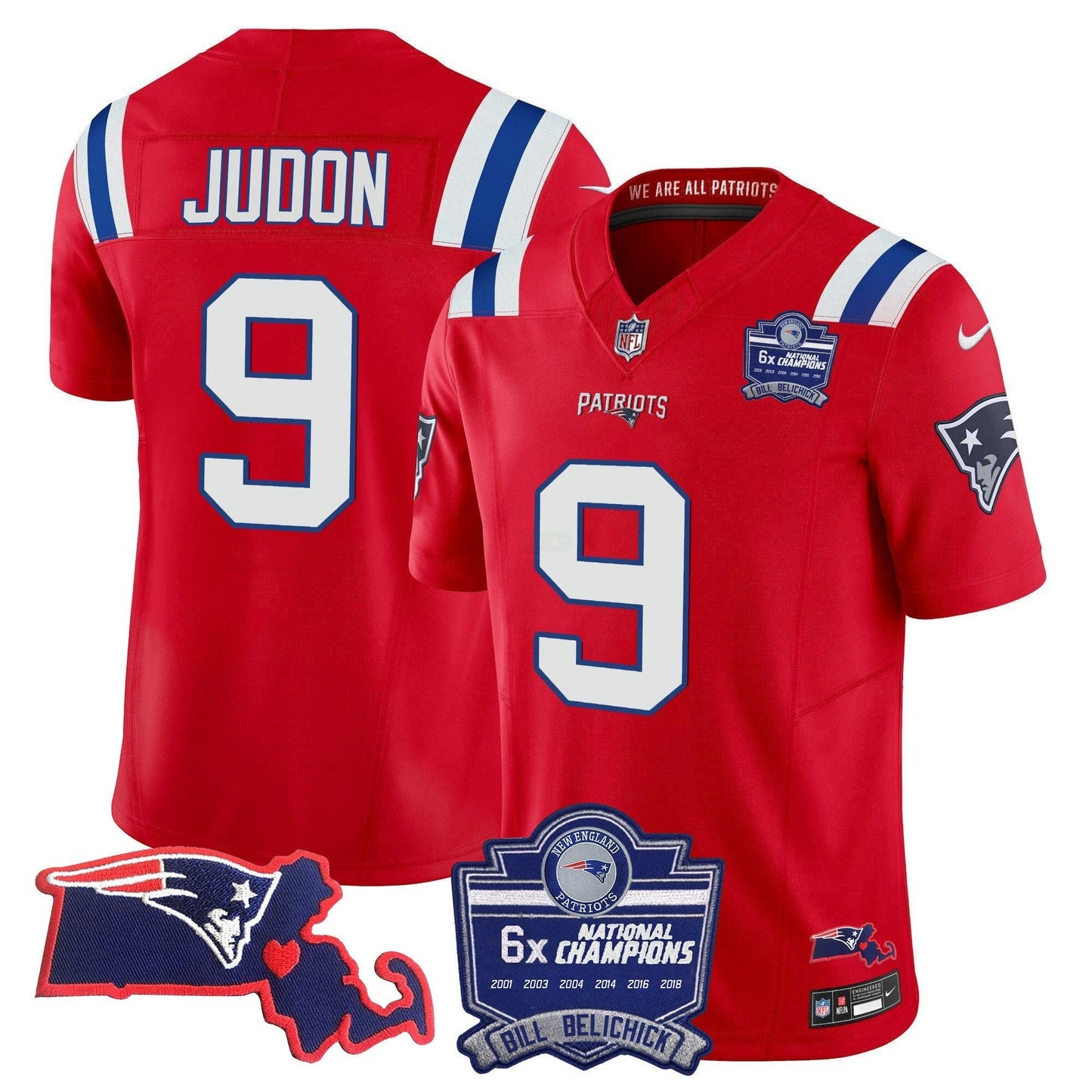 Camisa NFL Women’s Bill Belichick 6x Champions Patch Vapor Jersey