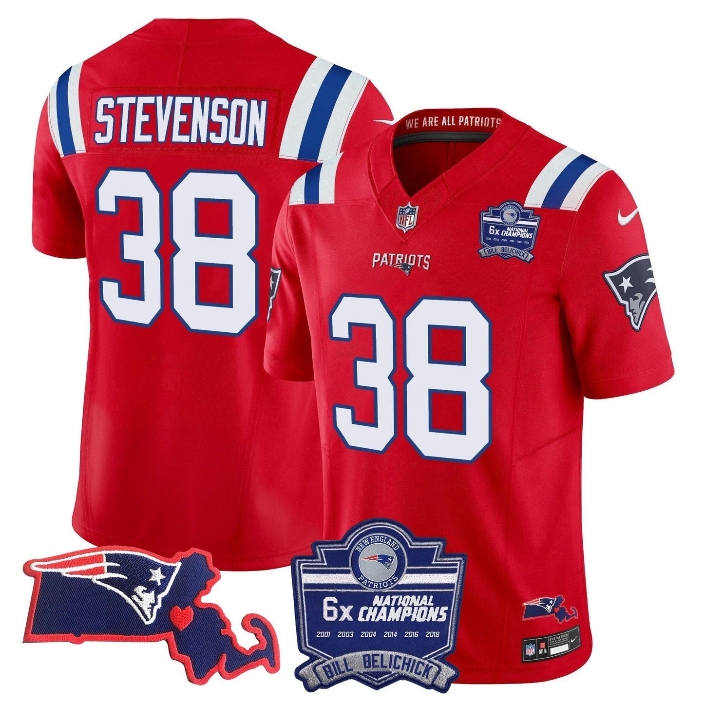 Camisa NFL Women’s Bill Belichick 6x Champions Patch Vapor Jersey