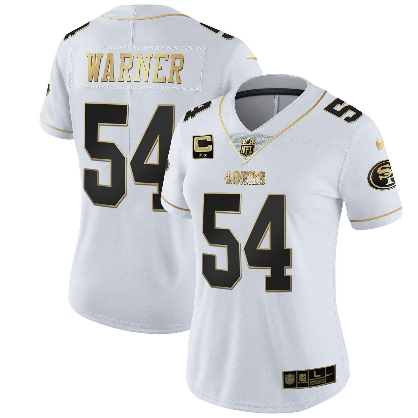 Camisa NFL Women’s Branca Dourada & Preta Dourada