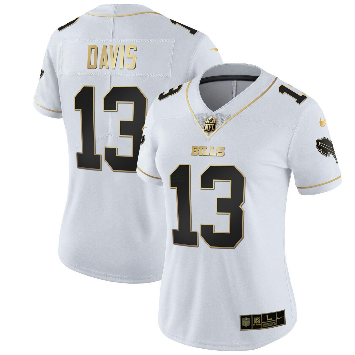 Camisa NFL Buffalo Bills Women’s Branca Dourada & Preta Dourada