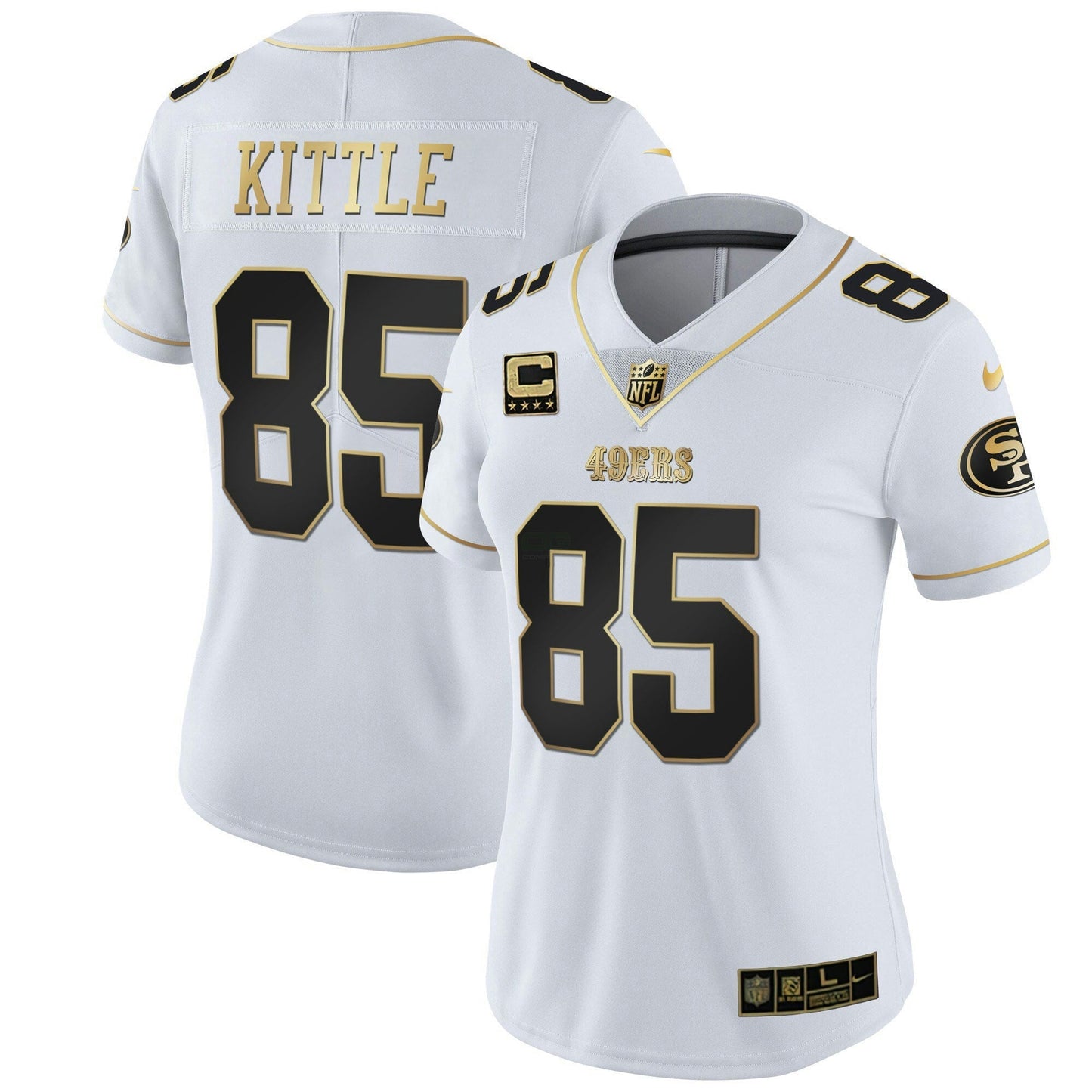 Camisa NFL Women’s Branca Dourada & Preta Dourada