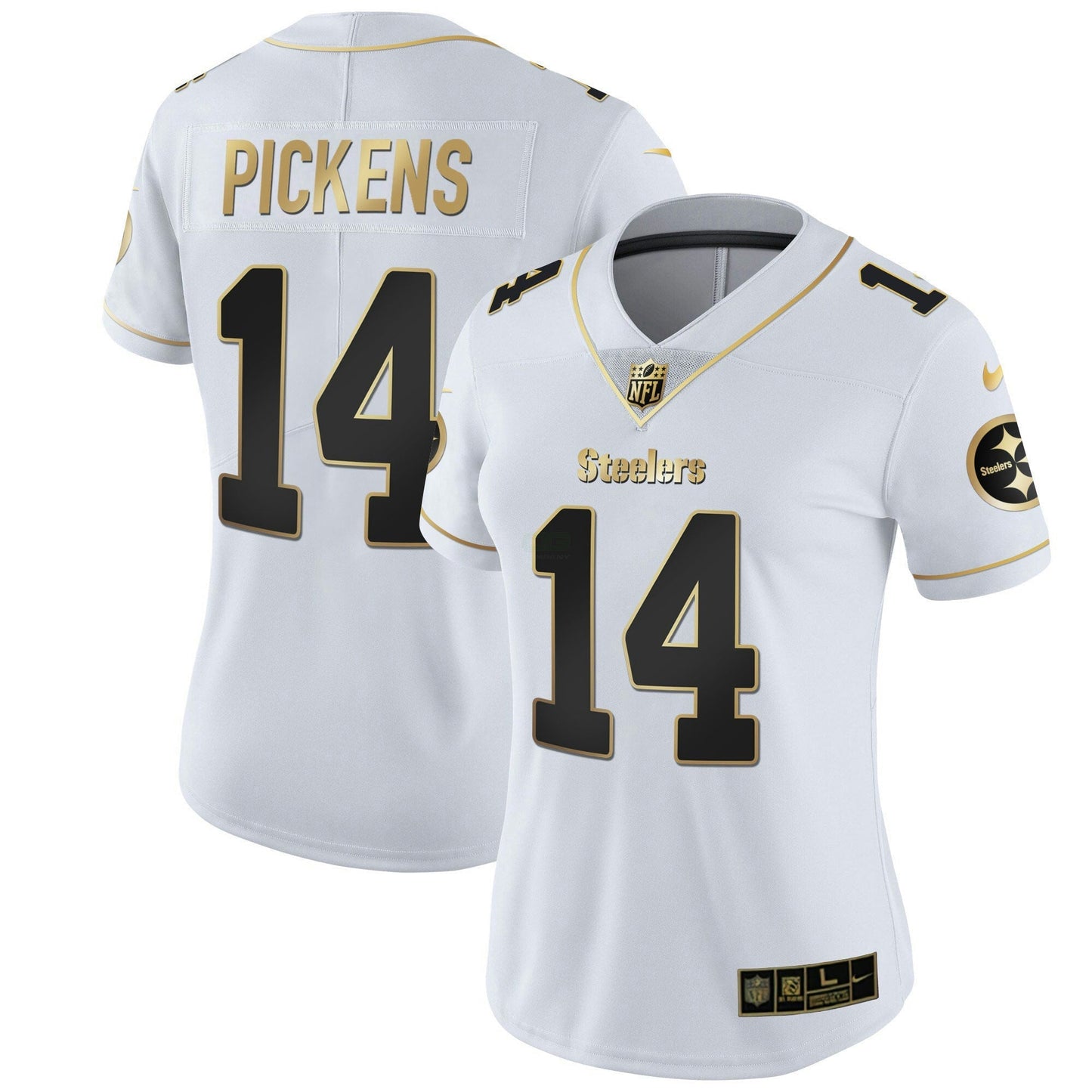 Camisa NFL Pittsburgh Steelers Women’s Branca Dourada & Preta Dourada