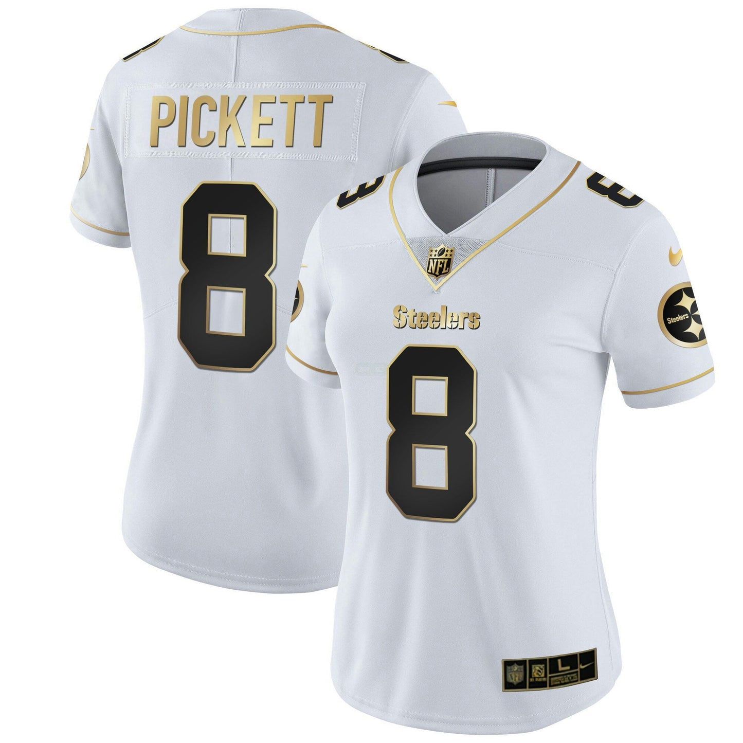 Camisa NFL Pittsburgh Steelers Women’s Branca Dourada & Preta Dourada