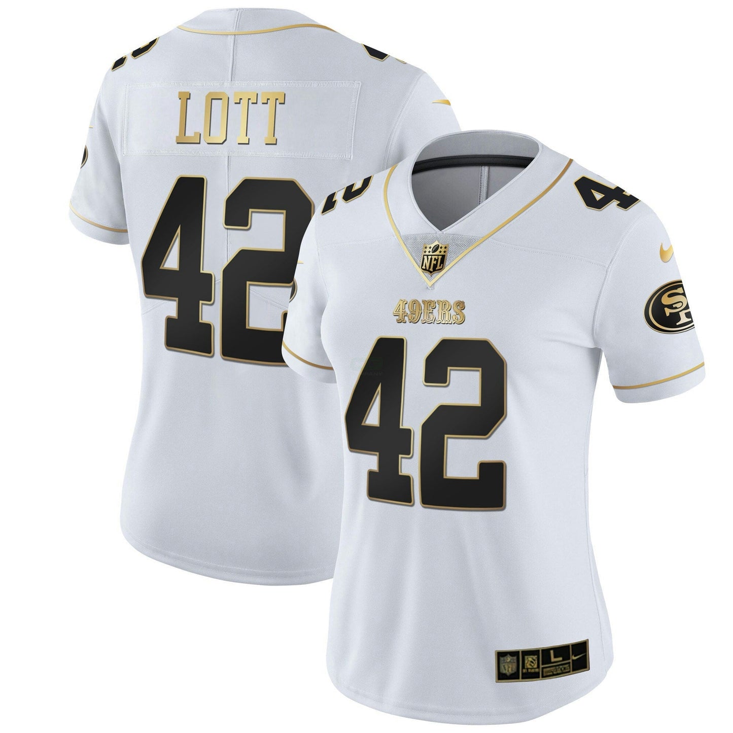 Camisa NFL Women’s Branca Dourada & Preta Dourada