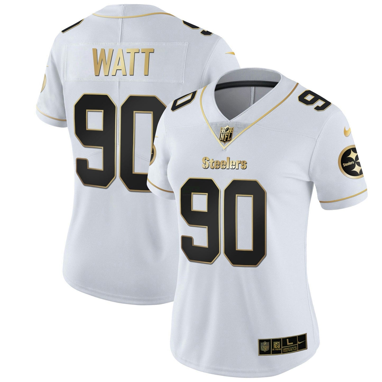 Camisa NFL Pittsburgh Steelers Women’s Branca Dourada & Preta Dourada