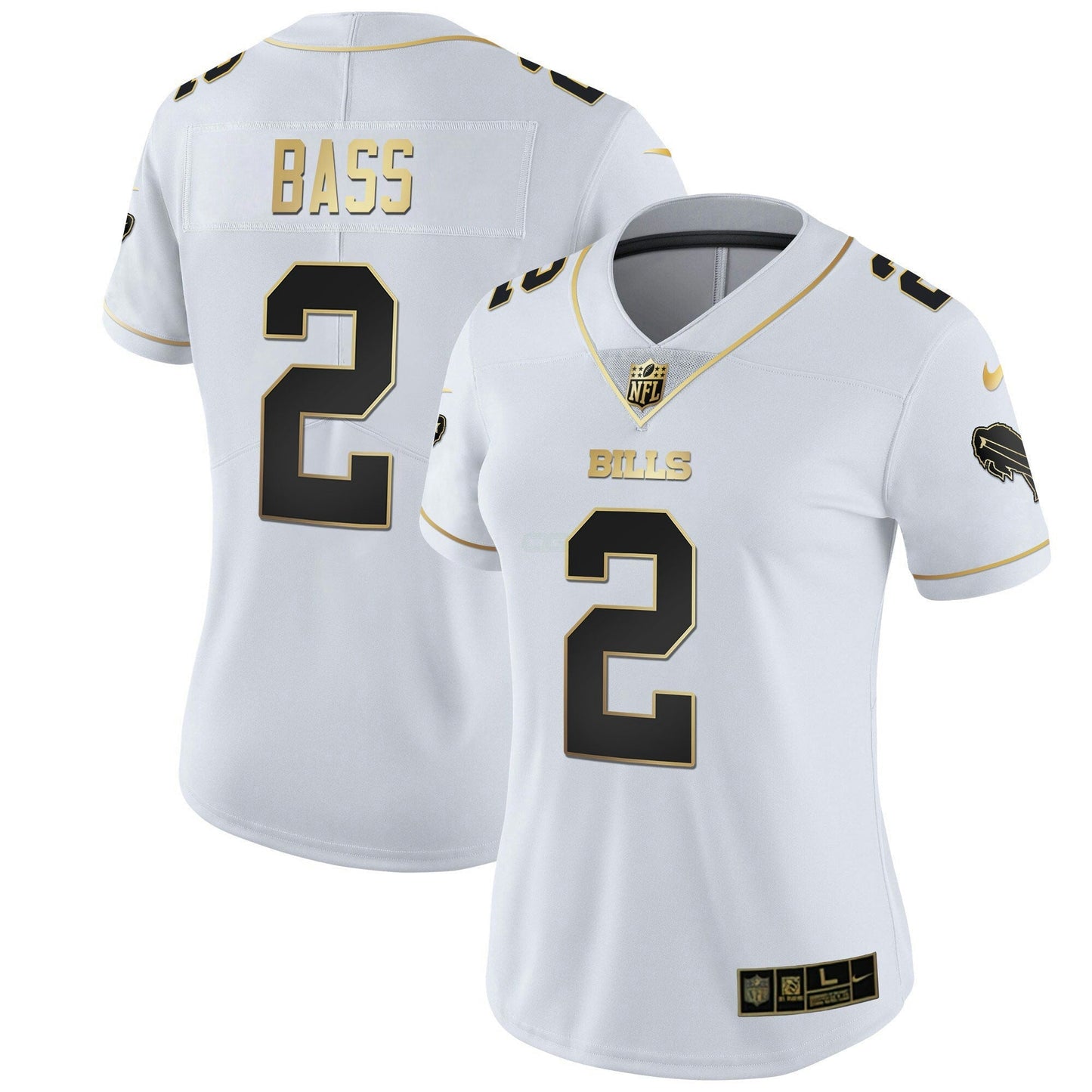 Camisa NFL Buffalo Bills Women’s Branca Dourada & Preta Dourada