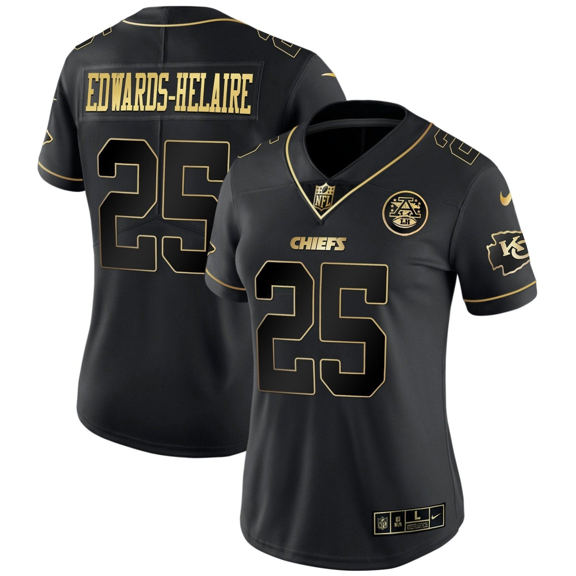 Camisa NFL Kansas City Chiefs Women’s Branca Dourada & Preta Dourada