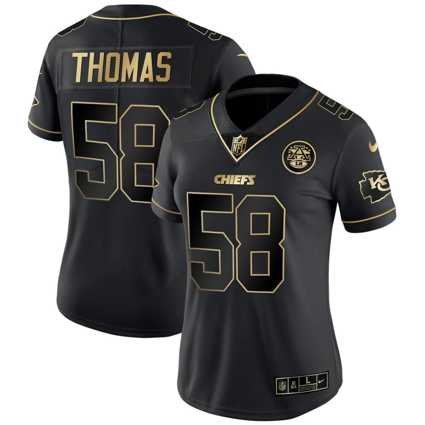 Camisa NFL Kansas City Chiefs Women’s Branca Dourada & Preta Dourada