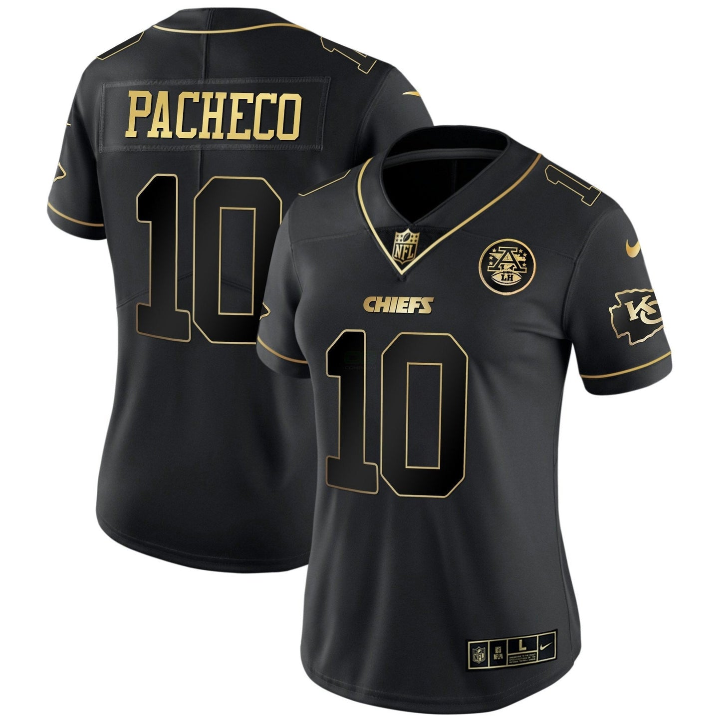 Camisa NFL Kansas City Chiefs Women’s Branca Dourada & Preta Dourada