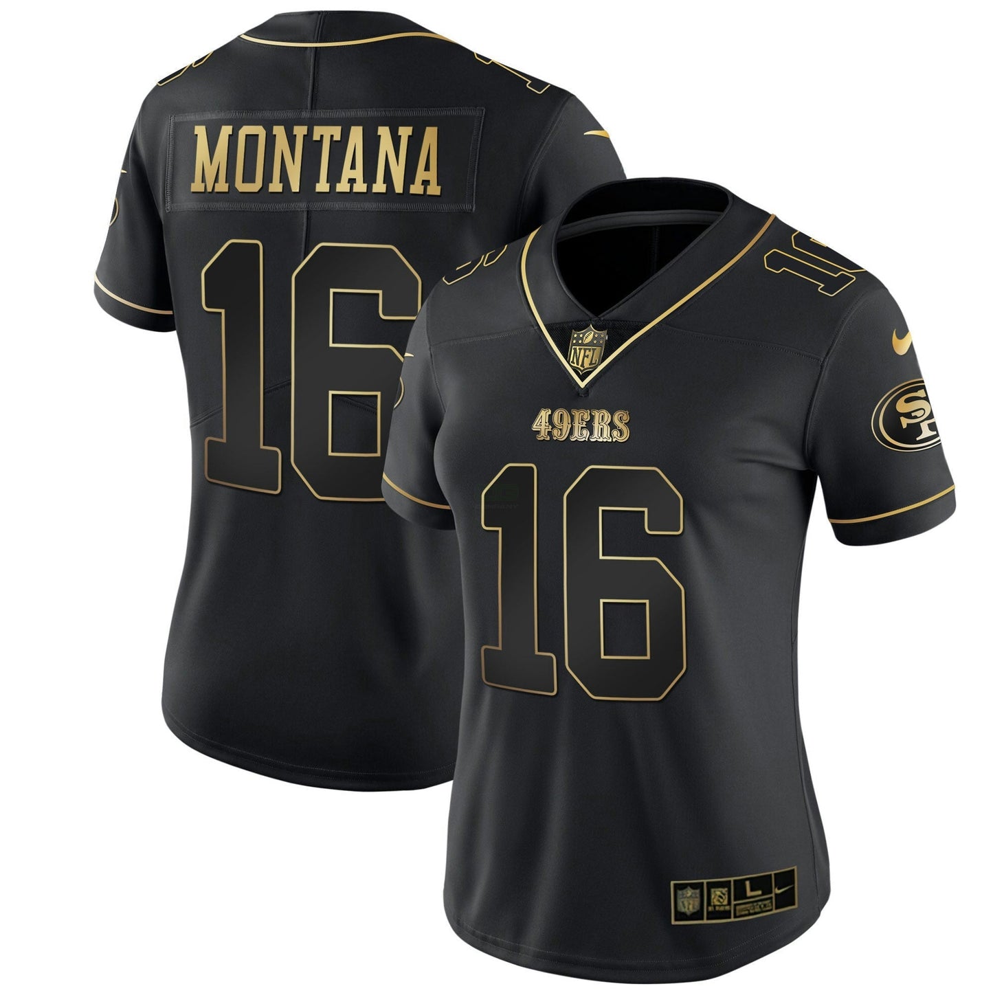Camisa NFL Women’s Branca Dourada & Preta Dourada