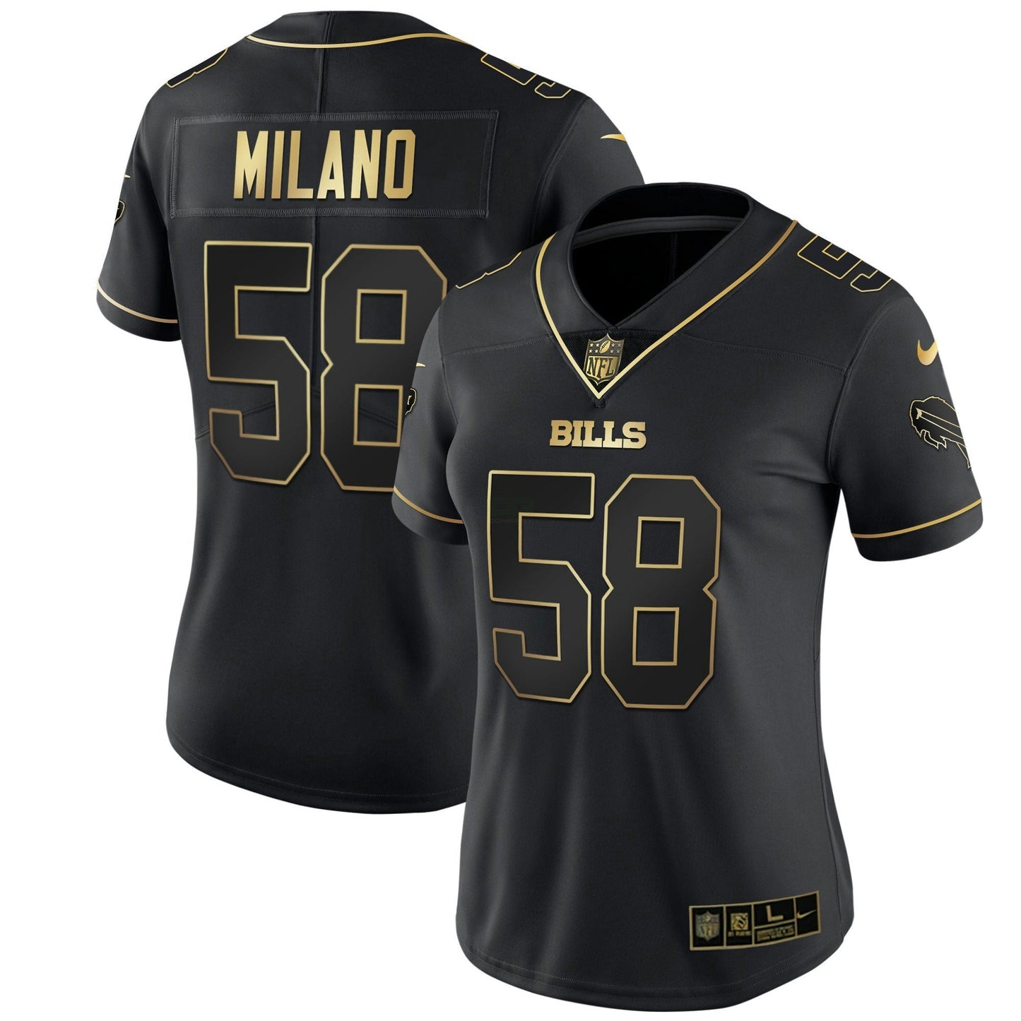 Camisa NFL Buffalo Bills Women’s Branca Dourada & Preta Dourada