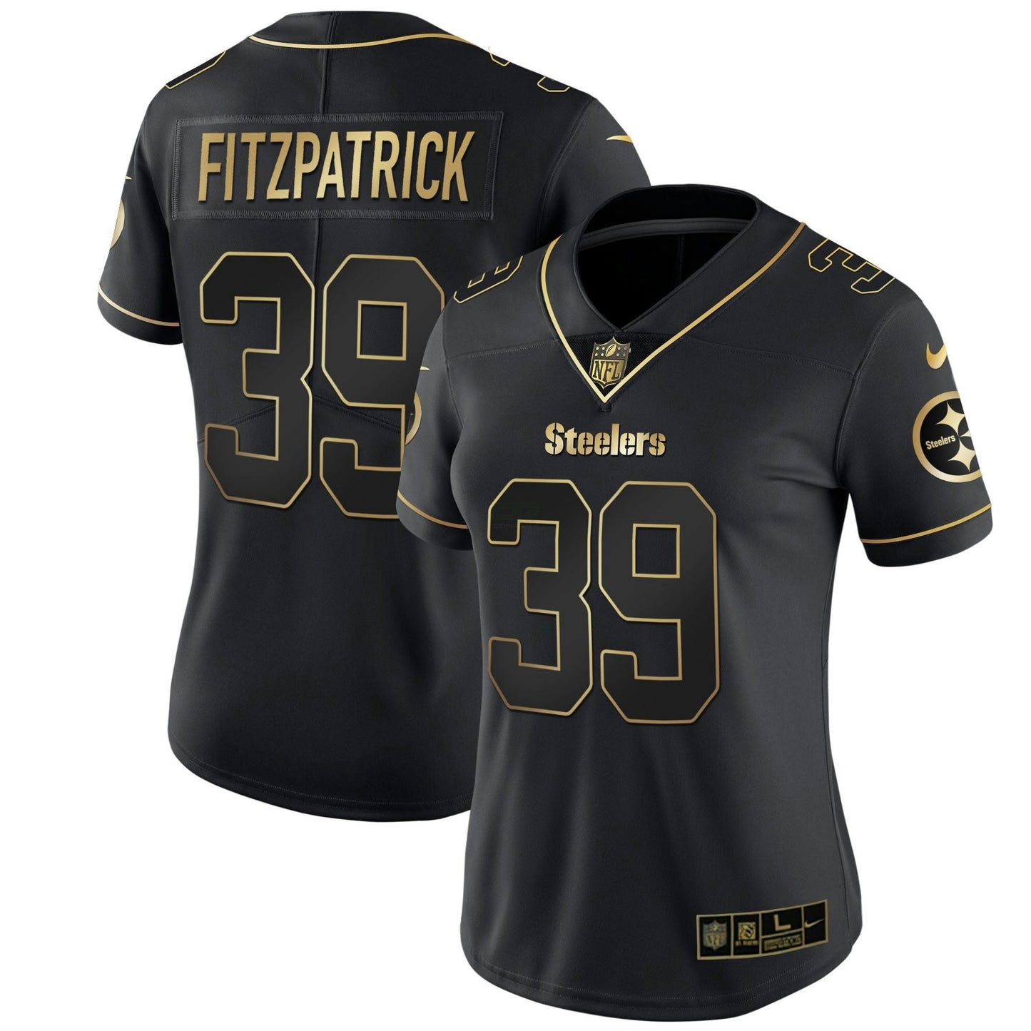 Camisa NFL Pittsburgh Steelers Women’s Branca Dourada & Preta Dourada