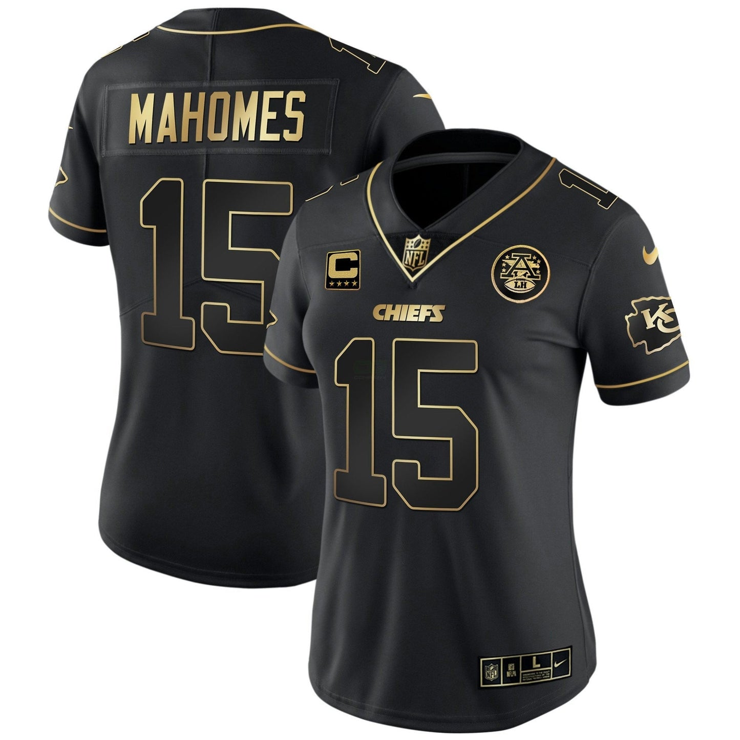 Camisa NFL Kansas City Chiefs Women’s Branca Dourada & Preta Dourada