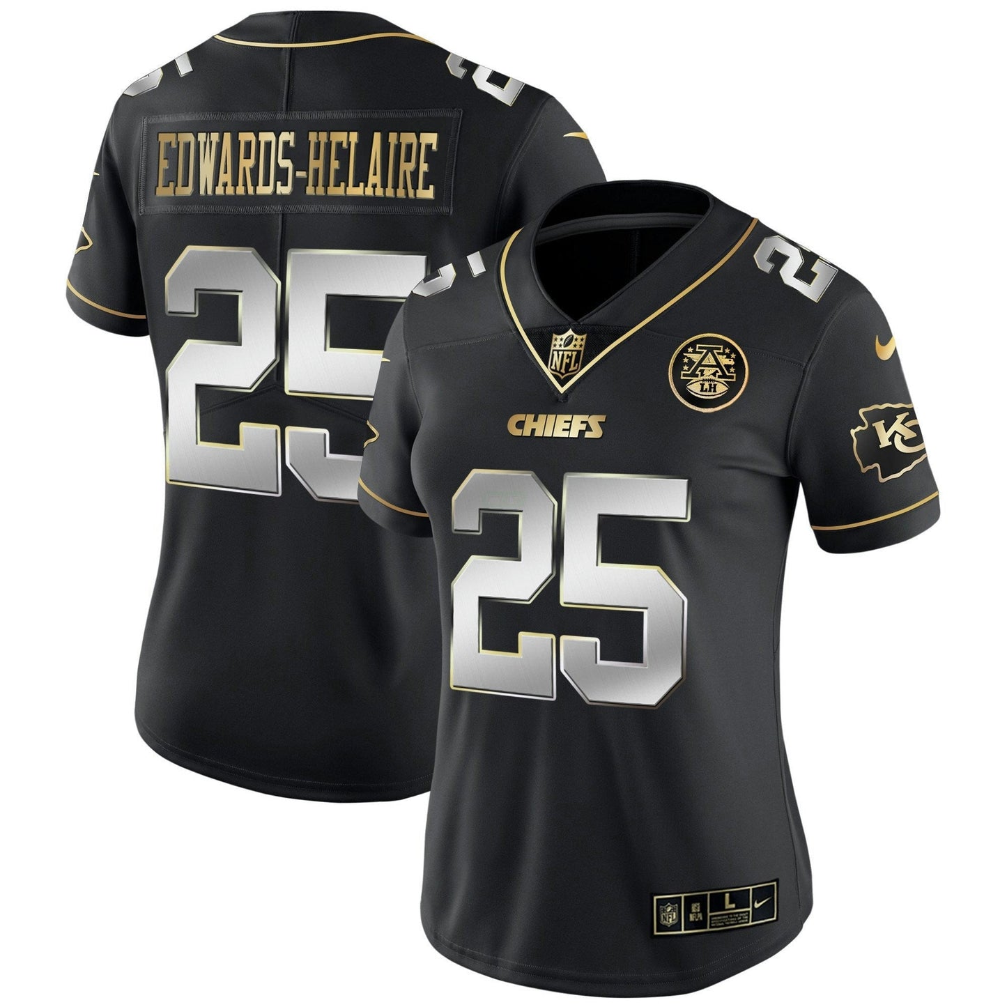 Camisa NFL Kansas City Chiefs Women’s Branca Dourada & Preta Dourada
